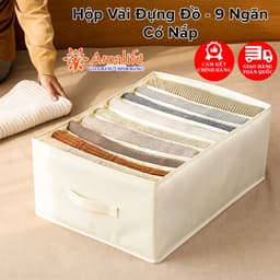 Thumbnail Hộp Vải Đựng Đồ 9 Ngăn Có Nắp Có Khóa Đa Năng – Khay Để Quần Áo Tất Đồ Lót Vải Oxford Nhiều Ngăn Chính Hãng Amalife 1