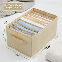 Thumbnail Hộp Vải Đựng Đồ 9 Ngăn Có Nắp Có Khóa Đa Năng – Khay Để Quần Áo Tất Đồ Lót Vải Oxford Nhiều Ngăn Chính Hãng Amalife 2