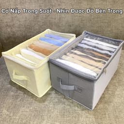 Thumbnail Hộp Vải Đựng Đồ 9 Ngăn Có Nắp Có Khóa Đa Năng – Khay Để Quần Áo Tất Đồ Lót Vải Oxford Nhiều Ngăn Chính Hãng Amalife 3
