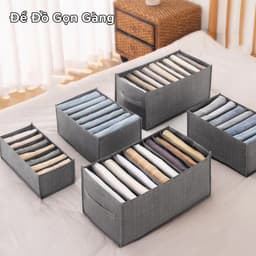 Thumbnail Hộp Vải Đựng Đồ 9 Ngăn Có Nắp Có Khóa Đa Năng – Khay Để Quần Áo Tất Đồ Lót Vải Oxford Nhiều Ngăn Chính Hãng Amalife 4