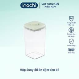Thumbnail Hộp đựng đồ ăn dặm Inochi, thiết kế bấm nút chống ẩm, ngăn côn trùng, Kèm muỗng 2