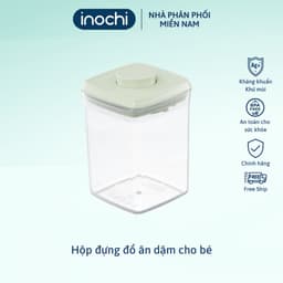 Thumbnail Hộp đựng đồ ăn dặm Inochi, thiết kế bấm nút chống ẩm, ngăn côn trùng, Kèm muỗng 4