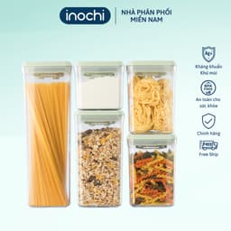 Thumbnail Hộp đựng đồ ăn dặm Inochi, thiết kế bấm nút chống ẩm, ngăn côn trùng, Kèm muỗng 1