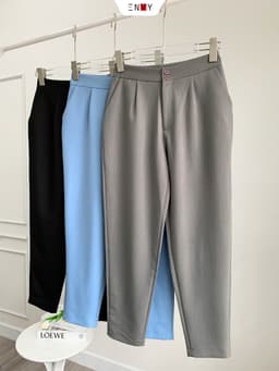 Thumbnail Quần nữ Baggy Cotton ENVY (Nút gài, lưng vải) - QK0090 4