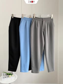 Thumbnail Quần nữ Baggy Cotton ENVY (Nút gài, lưng vải) - QK0090 1