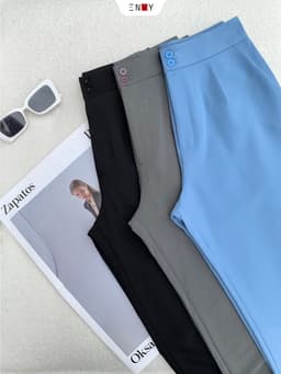 Thumbnail Quần nữ Baggy Cotton ENVY (Nút gài, lưng vải) - QK0090 2