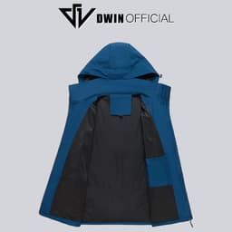 Thumbnail Áo khoác gió đôi nam nữ in Dwin 2 lớp chất liệu dù cao cấp unisex form rộng đi mưa,cản gió 4