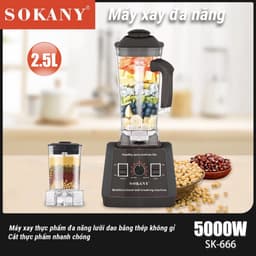 Thumbnail Máy xay sinh tố công nghiệp đa năng công suất cao 5000W SOKANY SK-666 dung tích lớn xay cực nhuyễn 2