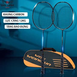 Thumbnail Bộ 2 Vợt Cầu Lông Khung Carbon 710 Căng 11kg (24LBS) Đại Nam Sport + Tặng Túi Đựng Và 2 Quấn Cán 2