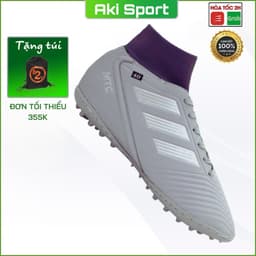 Thumbnail Giày Đá Bóng Nam Cỏ Nhân Tạo Mtc 3 Sọc Xám Cao Cổ Thể Thao Thời Trang Chính Hãng - Mt004 1