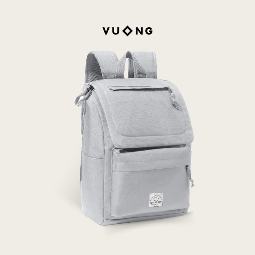 Ảnh Balo Vuông Shop®️ Brunch chất vải kháng nước để được laptop 15 inch và ôm lưng 1