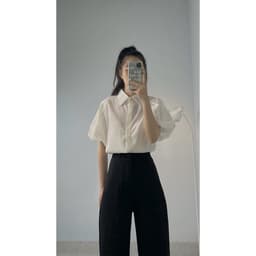 Thumbnail Quần công sở nữ ống suông EMIX khóa giữa, dáng dài, cạp cao, vải tuyết mưa 0995/P2K7 2