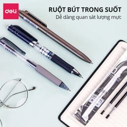 Thumbnail Combo 20 ruột bút gel S221 Deli 0.5mm dùng cho bút bi nước A575 không gai viết trơn tru phù hợp học sinh văn phòng 4