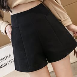 Thumbnail Quần short ulzzang Hàn may lai giữa khóa kéo sau trơn THOCA HOUSE năng động, trẻ trung 2