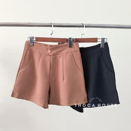 Thumbnail Quần short tây nữ màu trơn đen, nâu THOCA HOUSE phối mọi trang phục công sở, đi chơi 4