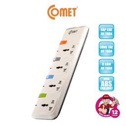 Thumbnail Ổ cắm nối dài Comet CESG2405 dây dài 5m, 4 lỗ 3 chấu, 4 công tắc, có nắp che lỗ cắm an toàn 1