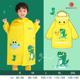 Thumbnail Áo Mưa Cho Bé Kèm Vành Mũ Áo Mưa Trẻ Em Cao Từ 80 - 140 Cm Chất Liệu Eva Chông Nước Tốt Siêu Nhẹ Cleacco AMTE Boro Sport 1