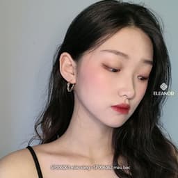 Thumbnail Bông tai nữ chuôi bạc 925 Eleanor Accessories dáng tròn viền xoắn phụ kiện trang sức khuyên tai 6061 3