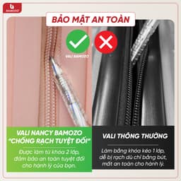 Thumbnail Vali Kéo Du Lịch Bamozo Nancy Size 20/24/28 Nhựa PP Cao Cấp Chống Vỡ - Bảo Hành 5 Năm. 3