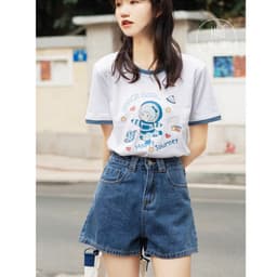 Thumbnail Quần short jean nữ Chollima QS007 Basic dễ phối đồ phong cách hàn quốc trẻ trung năng động 1