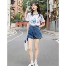 Thumbnail Quần short jean nữ Chollima QS007 Basic dễ phối đồ phong cách hàn quốc trẻ trung năng động 2