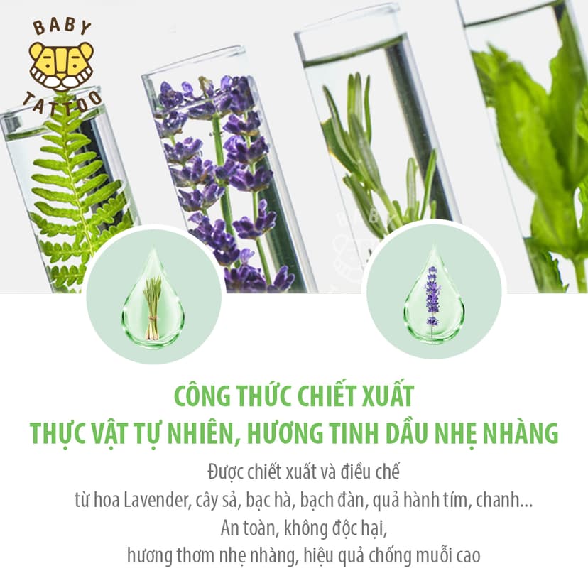 Ảnh BABY TATTOO Miếng Dán Chống Muỗi, Côn Trùng Cho Trẻ Em Từ Thiên Nhiên Hương Thảo Dược Nhẹ Nhàng 1 hộp 24 miếng 2