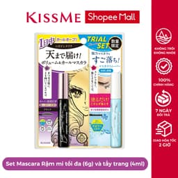 Thumbnail Set Chuốt Mi Mascara làm dài mi, rậm mi và Tẩy Trang Mascara mini Kissme Heroine Nhật Bản 6g + 4ml 1