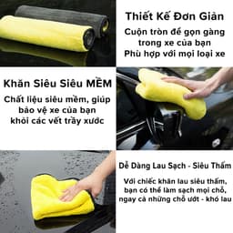 Thumbnail Khăn Lau Đa Năng Siêu Thấm 30*30cm Sợi Microfiber Dày Dặn Chuyên Dùng Cho Xe Ô Tô Xe Tải Lau Đồ Dùng Chính Hãng Amalife 4