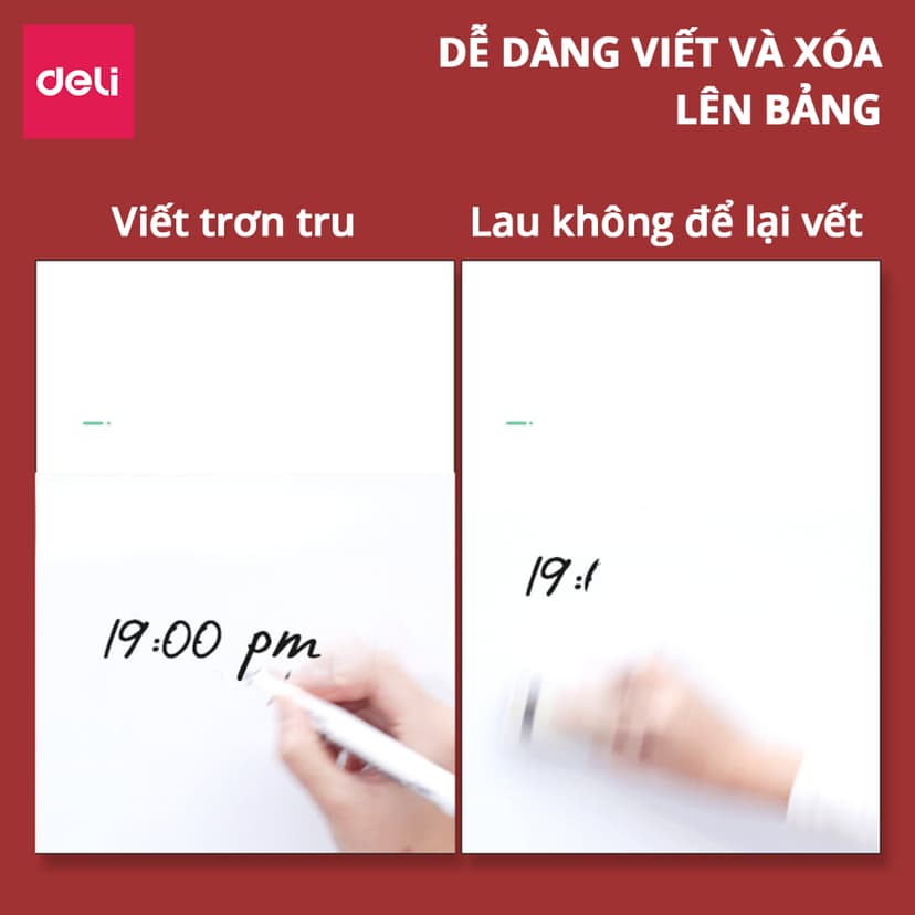 Ảnh Bảng Từ Trắng DELI Kích Thước 120x90 cm Bảng Mica Từ Tính Nam Châm Bảng Fooc Trắng, Móc Treo Tường 3