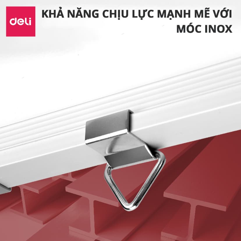 Ảnh Bảng Từ Trắng DELI Kích Thước 120x90 cm Bảng Mica Từ Tính Nam Châm Bảng Fooc Trắng, Móc Treo Tường 2