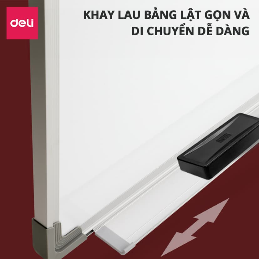 Ảnh Bảng Từ Trắng DELI Kích Thước 120x90 cm Bảng Mica Từ Tính Nam Châm Bảng Fooc Trắng, Móc Treo Tường 4
