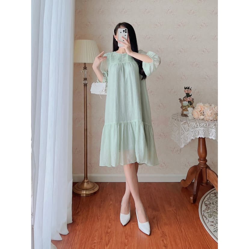 Ảnh De Leah - Đầm Suông Đuôi Cá Xếp Li Ngực - Thời Trang Thiết Kế 3