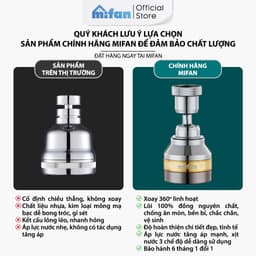 Thumbnail Đầu vòi rửa bát tăng áp đồng thau inox 304 cao cấp Mifan - 3 Chế độ phun cực mạnh, xoay 360 - Sử dụng cho bồn rửa chén 1