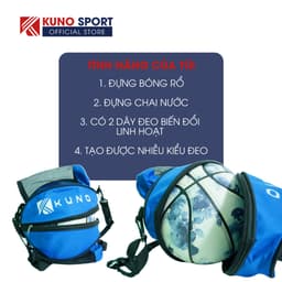 Thumbnail Túi đựng bóng rổ KUNO có ngăn đựng nước đựng phụ kiện, dây đeo tùy chỉnh, chất liệu dày dặn, cao cấp 2