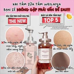 Thumbnail Sữa tắm Weilaiya trắng da cánh hoa hồng Damask - Hoa trà Nhật Bản 450ml 2