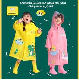 Thumbnail Áo Mưa Cho Bé Kèm Vành Mũ Áo Mưa Trẻ Em Cao Từ 80 - 140 Cm Chất Liệu Eva Chông Nước Tốt Siêu Nhẹ Cleacco AMTE Boro Sport 3