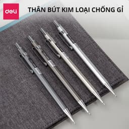 Thumbnail Bút chì kim học sinh Deli kèm đầu tẩy - Ngòi 0.5/0.7mm - Vỏ kim loại không hao mòn chống gỉ- bảo vệ ngòi chì khi sử dụng 4