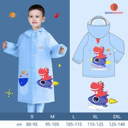 Thumbnail Áo Mưa Cho Bé Kèm Vành Mũ Áo Mưa Trẻ Em Cao Từ 80 - 140 Cm Chất Liệu Eva Chông Nước Tốt Siêu Nhẹ Cleacco AMTE Boro Sport 2