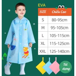 Thumbnail Áo Mưa Cho Bé Kèm Vành Mũ Áo Mưa Trẻ Em Cao Từ 80 - 140 Cm Chất Liệu Eva Chông Nước Tốt Siêu Nhẹ Cleacco AMTE Boro Sport 4