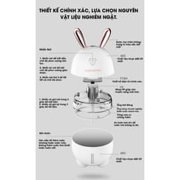 Thumbnail Máy phun sương tạo độ ẩm & khuếch tán tinh dầu hình thỏ, giúp căn phòng luôn thơm mát, có thể dùng làm đèn trang trí. 4