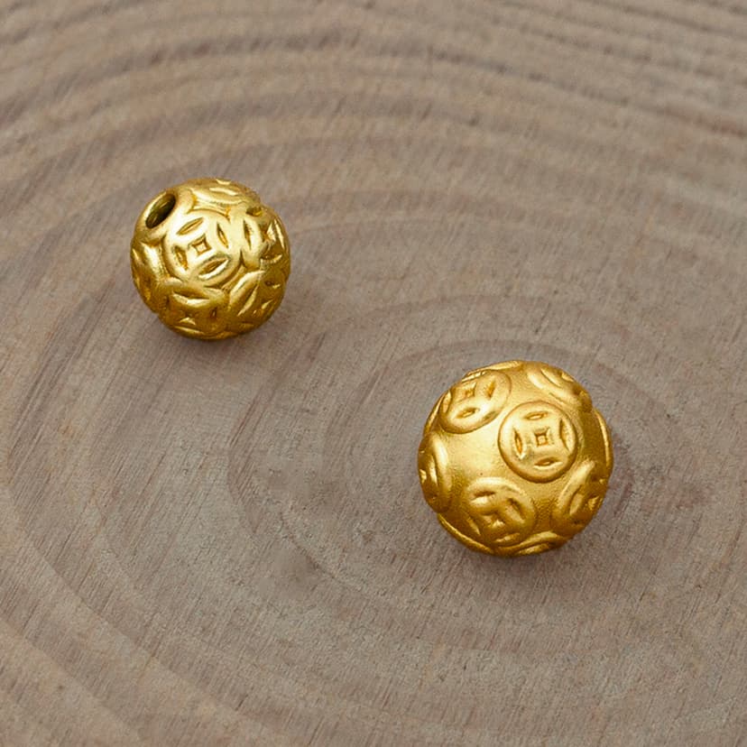 Ảnh Charm cầu bạc ta MIÊU BẠC phụ kiện mix charm vào lắc tay, lắc chân, vòng cổ 2 màu size 8mm 10mm 12mm C500077 C500067 2