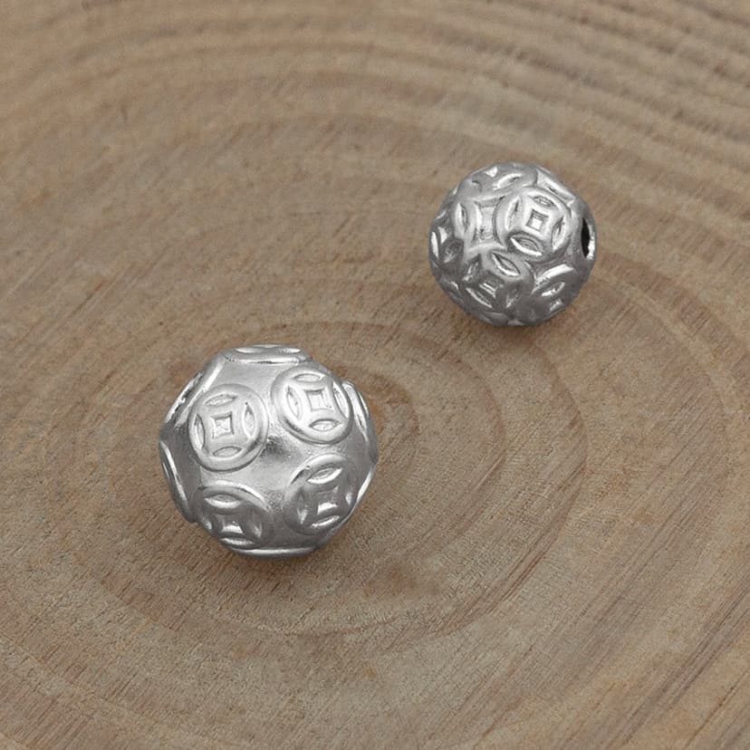 Ảnh Charm cầu bạc ta MIÊU BẠC phụ kiện mix charm vào lắc tay, lắc chân, vòng cổ 2 màu size 8mm 10mm 12mm C500077 C500067 1