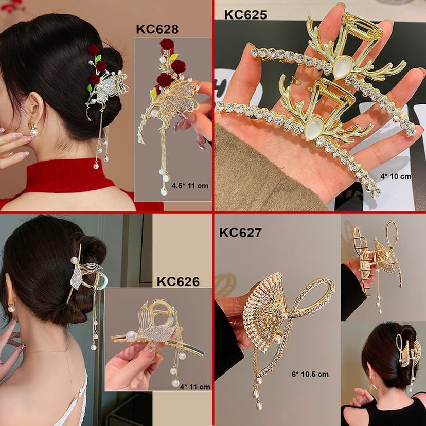 Ảnh GOTI - Phụ Kiện Tóc – Kẹp Tóc Kim Loại Hàn Quốc Cỡ Lớn Hottrend Kẹp Càng Cua Hoa Nơ Cho Nữ KC612 4