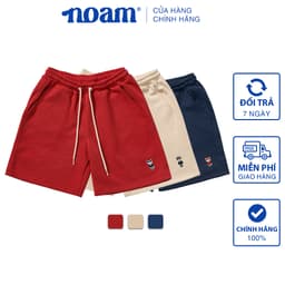 Thumbnail Quần Short Unisex NOAM Original Fox Vải nỉ mềm mịn - Màu Be/ Đỏ/ Xanh navy 1