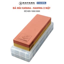 Thumbnail Đá mài dao 2 mặt KATANA độ mịn 1000 và 3000 NKP-1000/3000C kèm đế chống trượt và hướng dẫn sử dụng 1