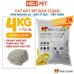 Thumbnail Cát Vệ Sinh Cho Mèo Max Clean 4Kg Vón Cực Nhanh, Rất Ít Bụi Dùng Cho Máy Vệ Sinh và Khay Vệ Sinh 3