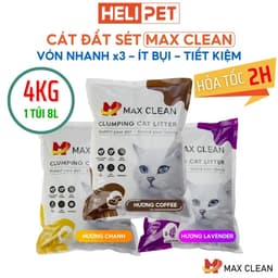 Thumbnail Cát Vệ Sinh Cho Mèo Max Clean 4Kg Vón Cực Nhanh, Rất Ít Bụi Dùng Cho Máy Vệ Sinh và Khay Vệ Sinh 1