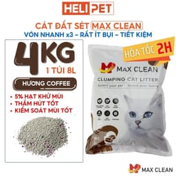 Thumbnail Cát Vệ Sinh Cho Mèo Max Clean Hương CAFE 4Kg Siêu Vón Siêu Ít Bụi - HeLiPet 1