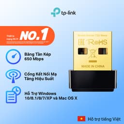 Thumbnail Bộ Chuyển Đổi USB Wifi TP-Link Archer T2U Nano Băng Tần Kép Chuẩn AC 600Mbps 1