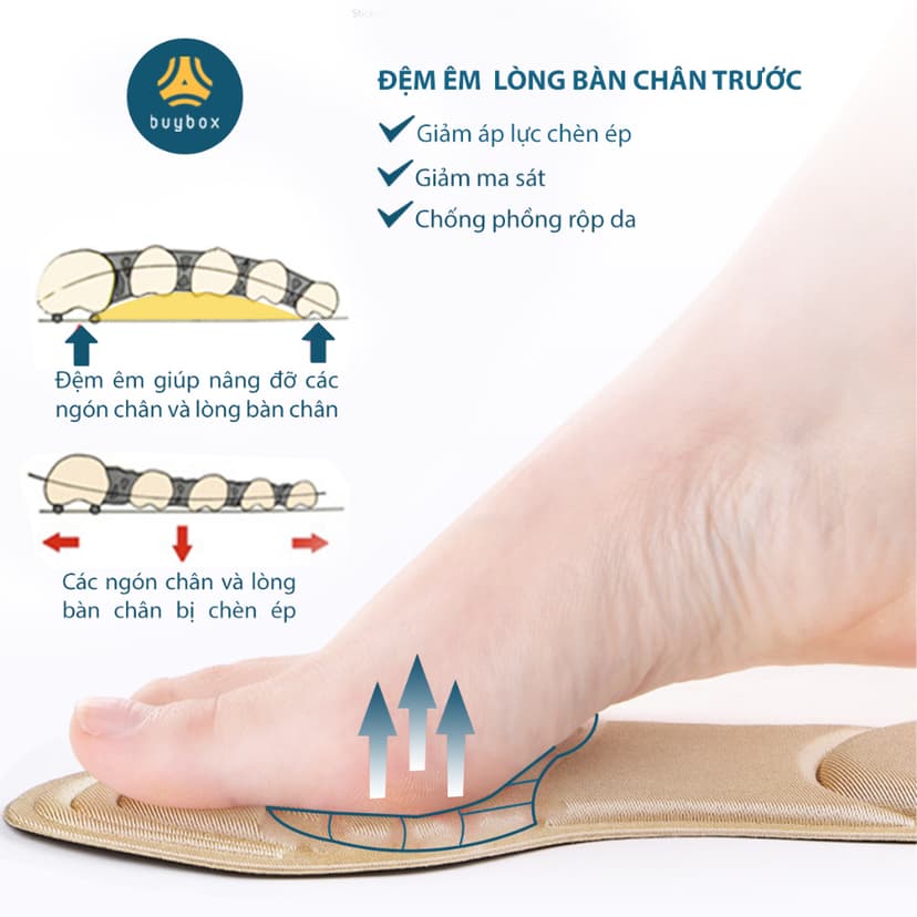 Ảnh Miếng lót giày giảm size cho giày bị rộng cao cấp, êm chân và thoáng khí_buybox_BBPK11 2